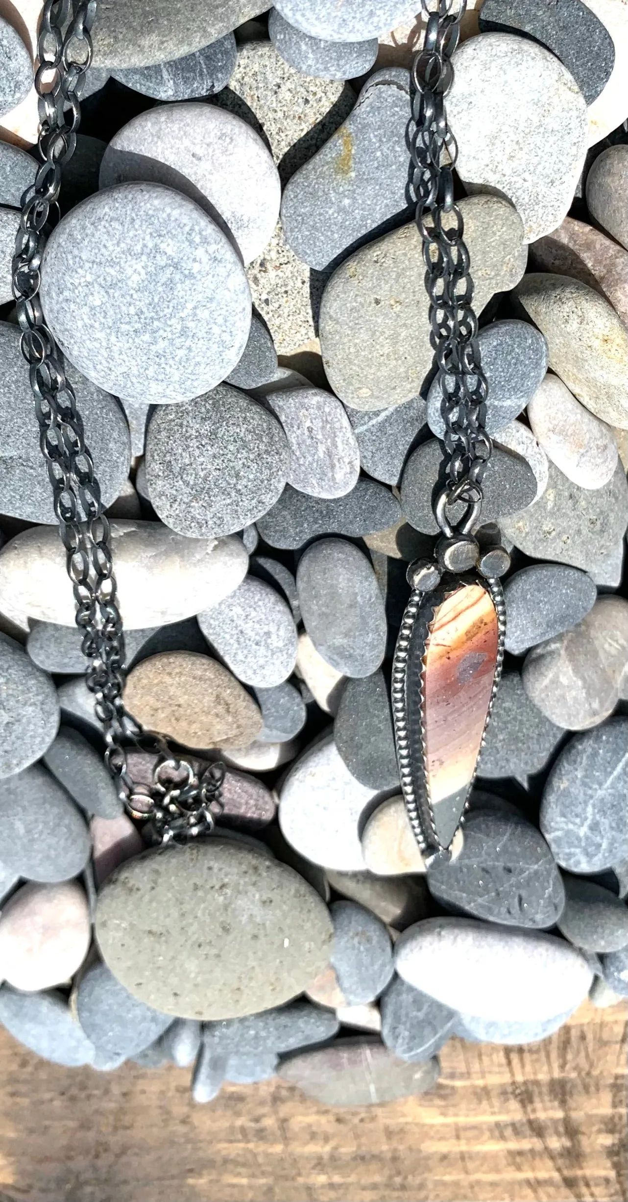 Polychrome Jasper Teardrop Necklace