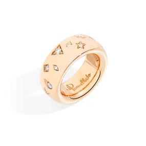 Pomellato - Iconica Large - Band Ring with Diamonds, 18k Rose Gold