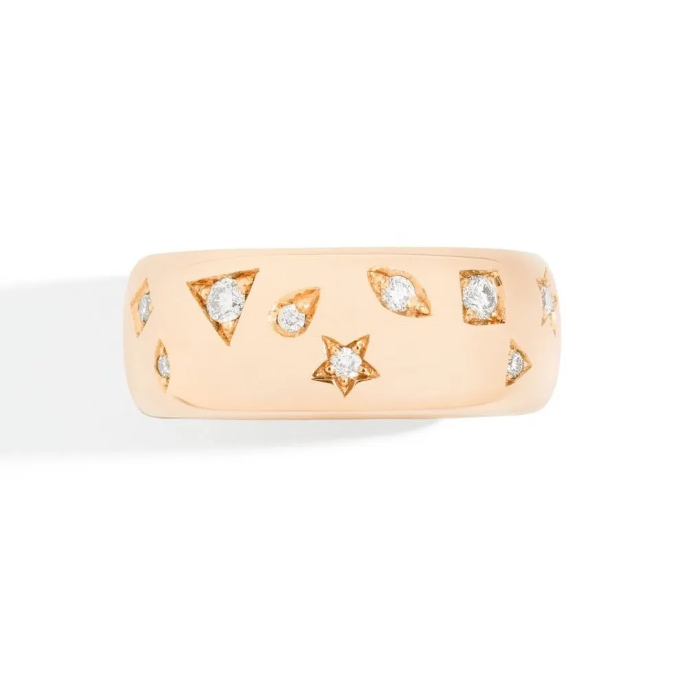 Pomellato - Iconica Large - Band Ring with Diamonds, 18k Rose Gold