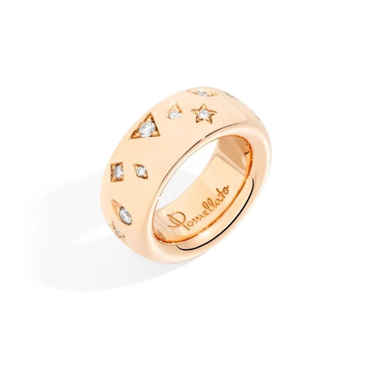 Pomellato - Iconica Large - Band Ring with Diamonds, 18k Rose Gold