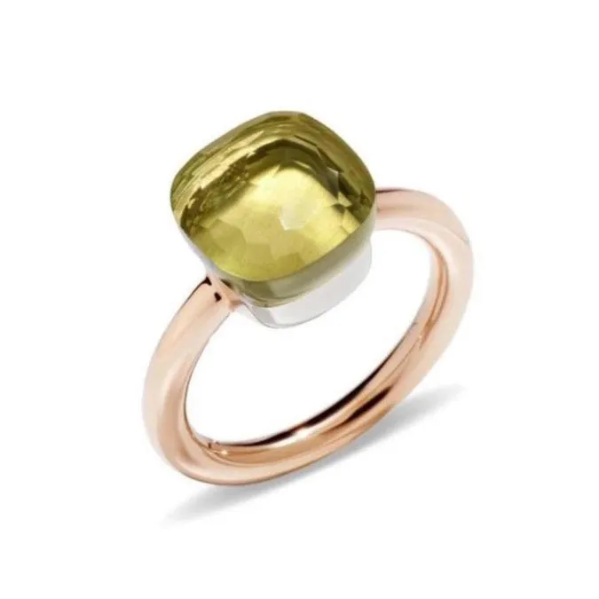 Pomellato - Nudo Classic - Stackable Ring with Lemon Quartz, 18k Rose and White Gold