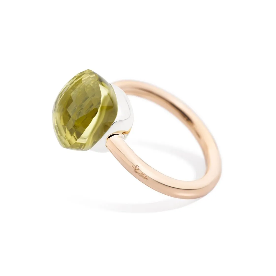 Pomellato - Nudo Classic - Stackable Ring with Lemon Quartz, 18k Rose and White Gold