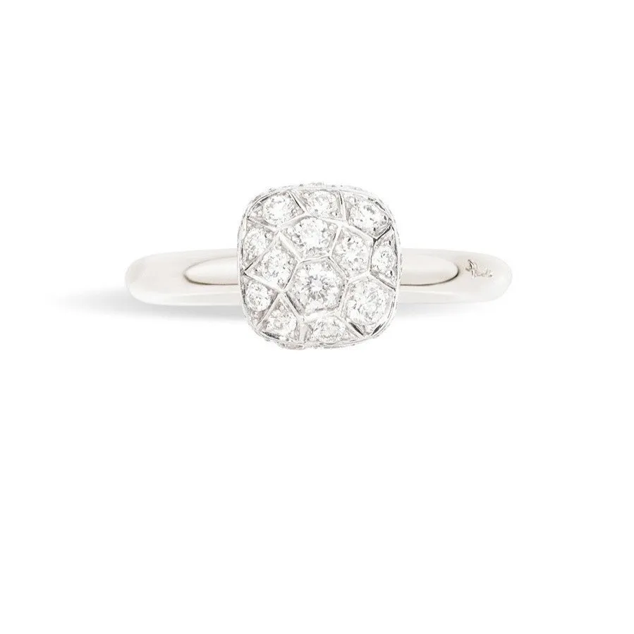 Pomellato - Nudo Solitaire - Stackable Ring with Diamonds, 18k Rose and White Gold