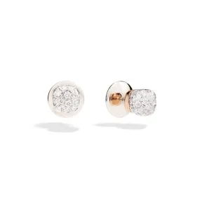 Pomellato - Nudo - Stud Earrings with Diamonds, 18k White and Rose Gold