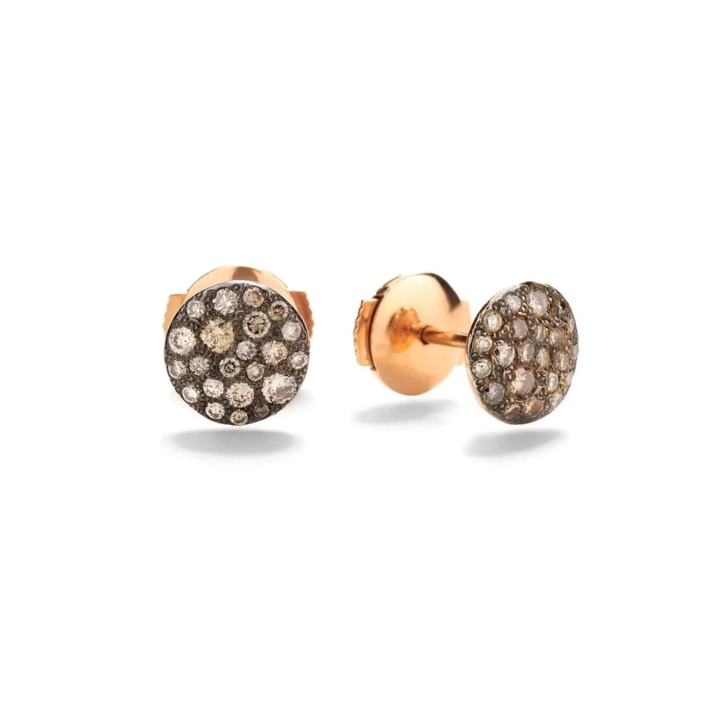 Pomellato - Sabbia - Stud Earrings with Brown Diamonds, 18k Rose Gold