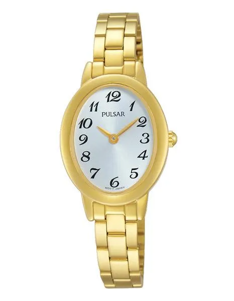 Pulsar Womens Dress Watch - Gold-Tone - Bracelet - Silver/White Dial - 30m