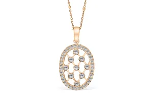 Racket String Diamond Pendant 0.58 CT TW 14K Rose Gold DPEN009