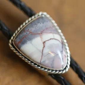 Ready to Ship - Bolo Tie in Porcelain Jasper - .925 Sterling Silver Bolo Tie - OOAK