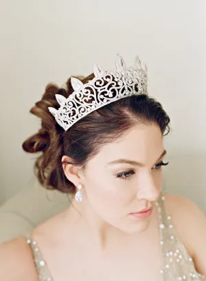 REINE Simulated Diamond Bridal Tiara and Earrings