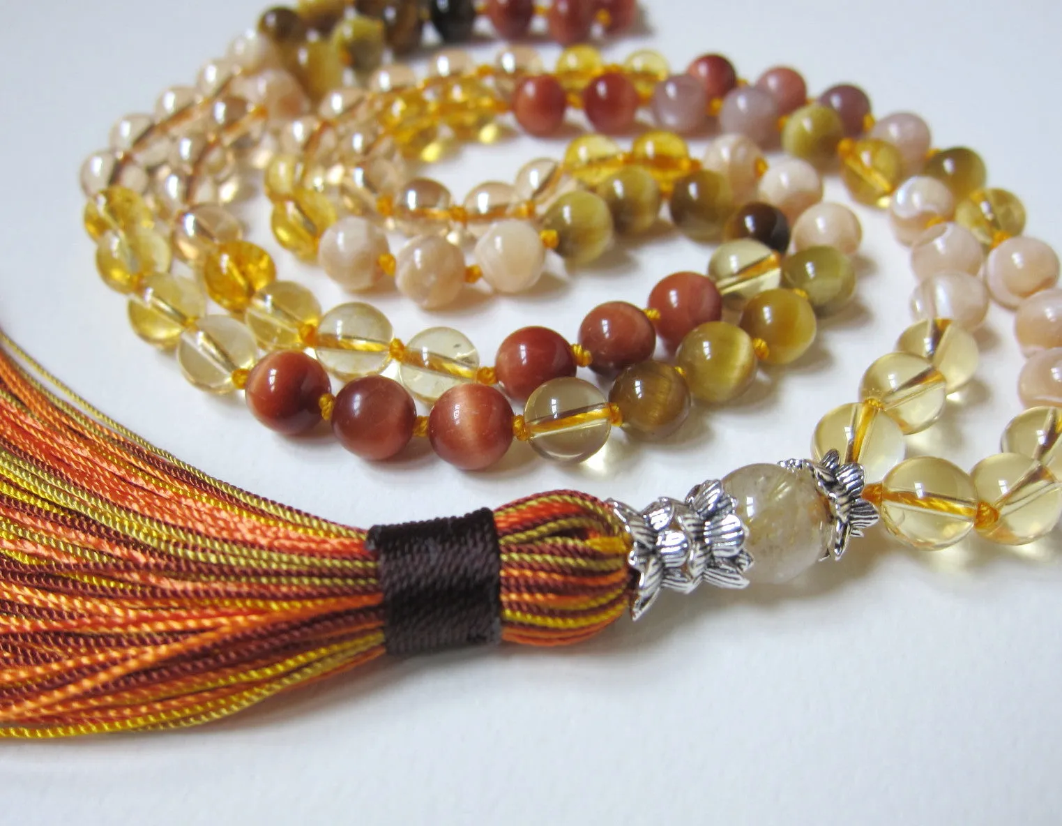 SALE - Radiant Manipura Chakra Mala Tassel Necklace