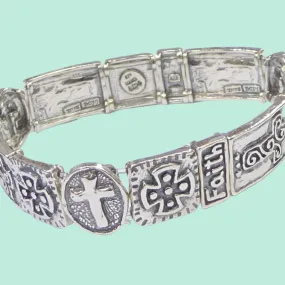 Silver Bracelet Cross Christian Faith Bracelet