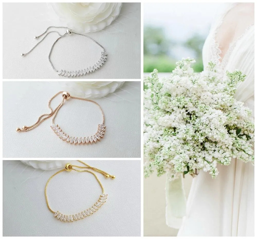 Simple Marquise Slider Bracelet- Katie