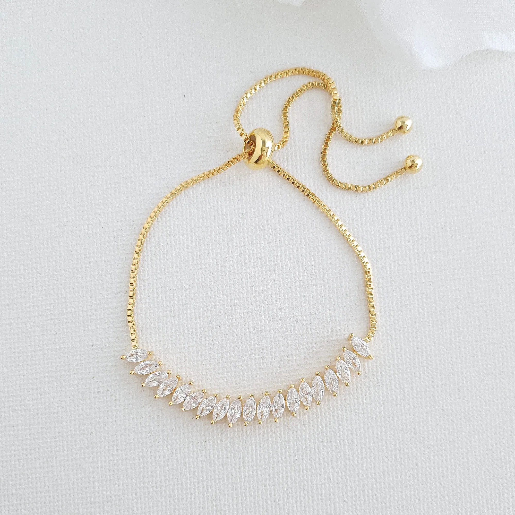 Simple Marquise Slider Bracelet- Katie