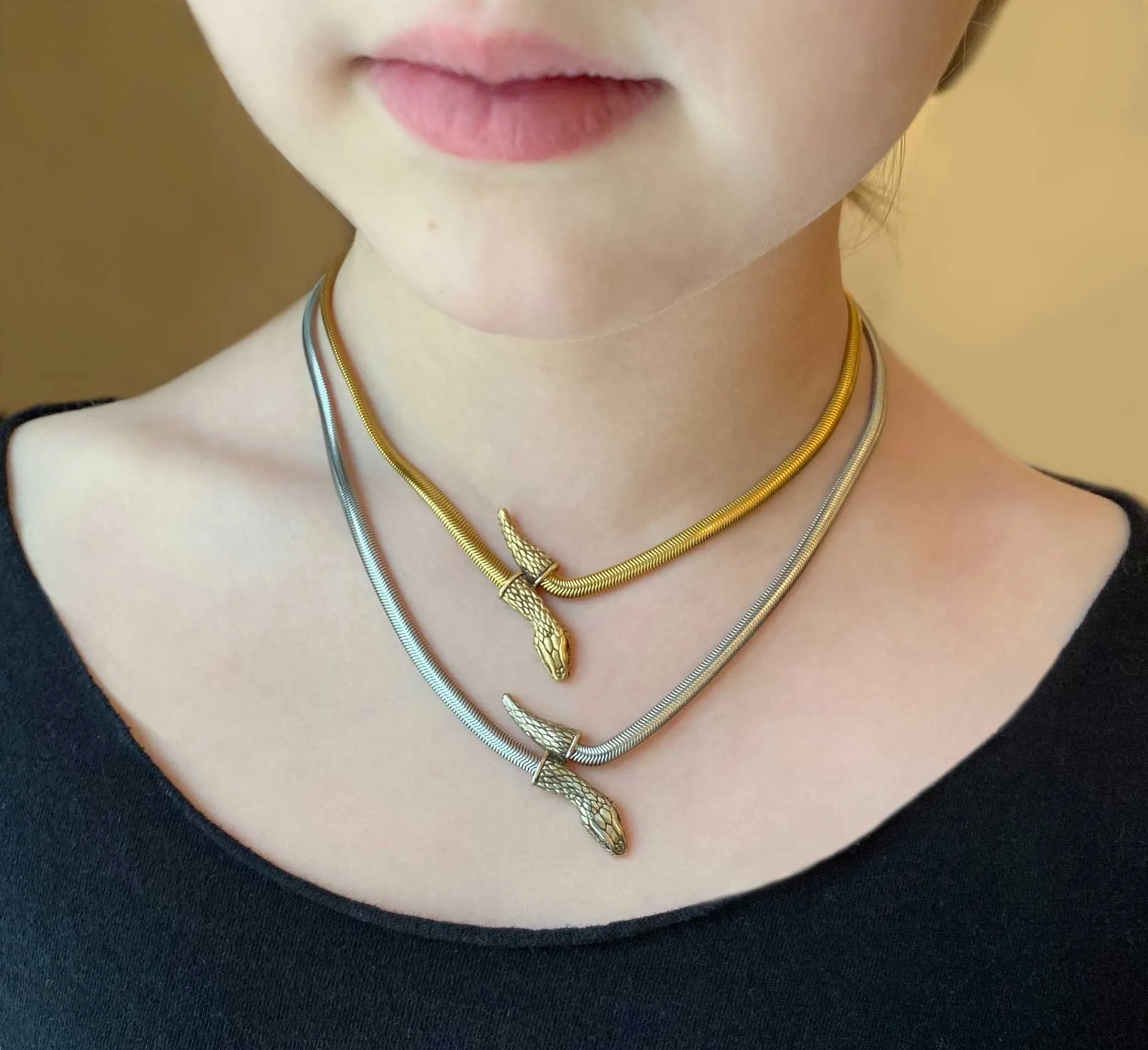 Snake Chain Necklace in gold