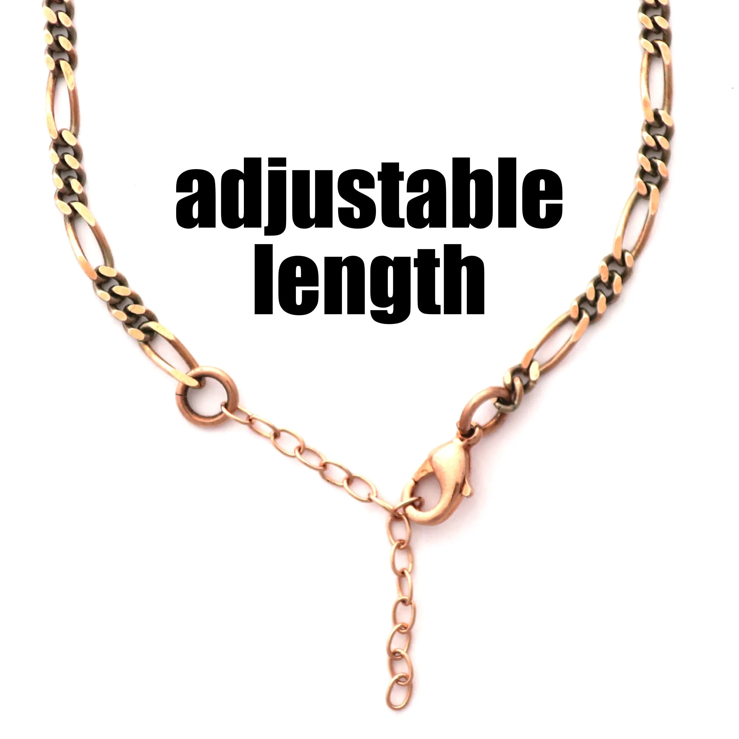 Solid Copper Ankle Bracelet Fine Figaro Chain Anklet AC41 Lightweight Adjustable Copper Figaro Anklet Chain