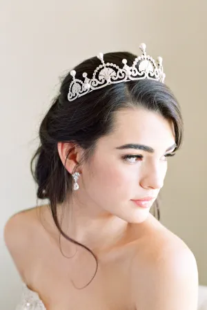 SOPHIA Simulated Diamond and Pearl Tiara