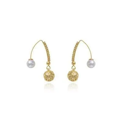 South Korea New Hollow-out Ball Drop Earrings