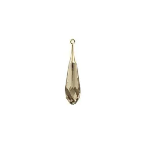 Swarovski 21mm Pure Drop Pendant with Gold Cap - Smoky Quartz (1 Piece)