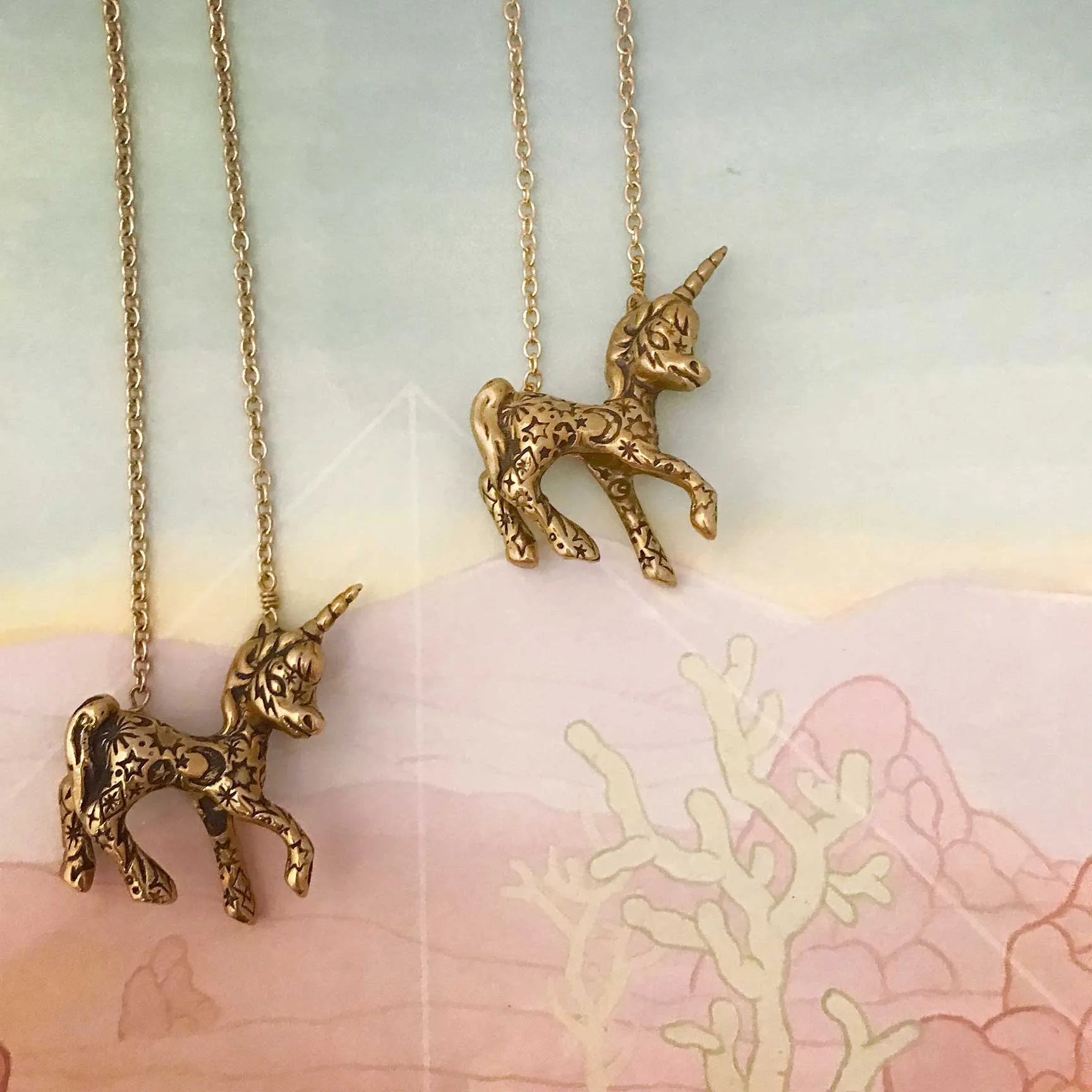 Tattooed Unicorn Necklace