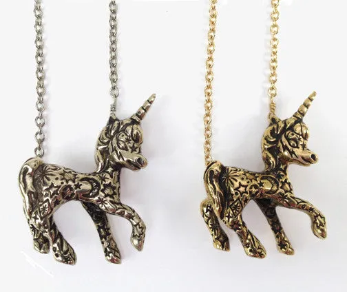 Tattooed Unicorn Necklace