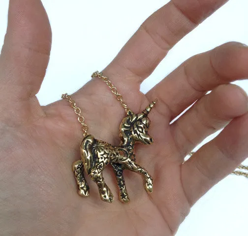 Tattooed Unicorn Necklace