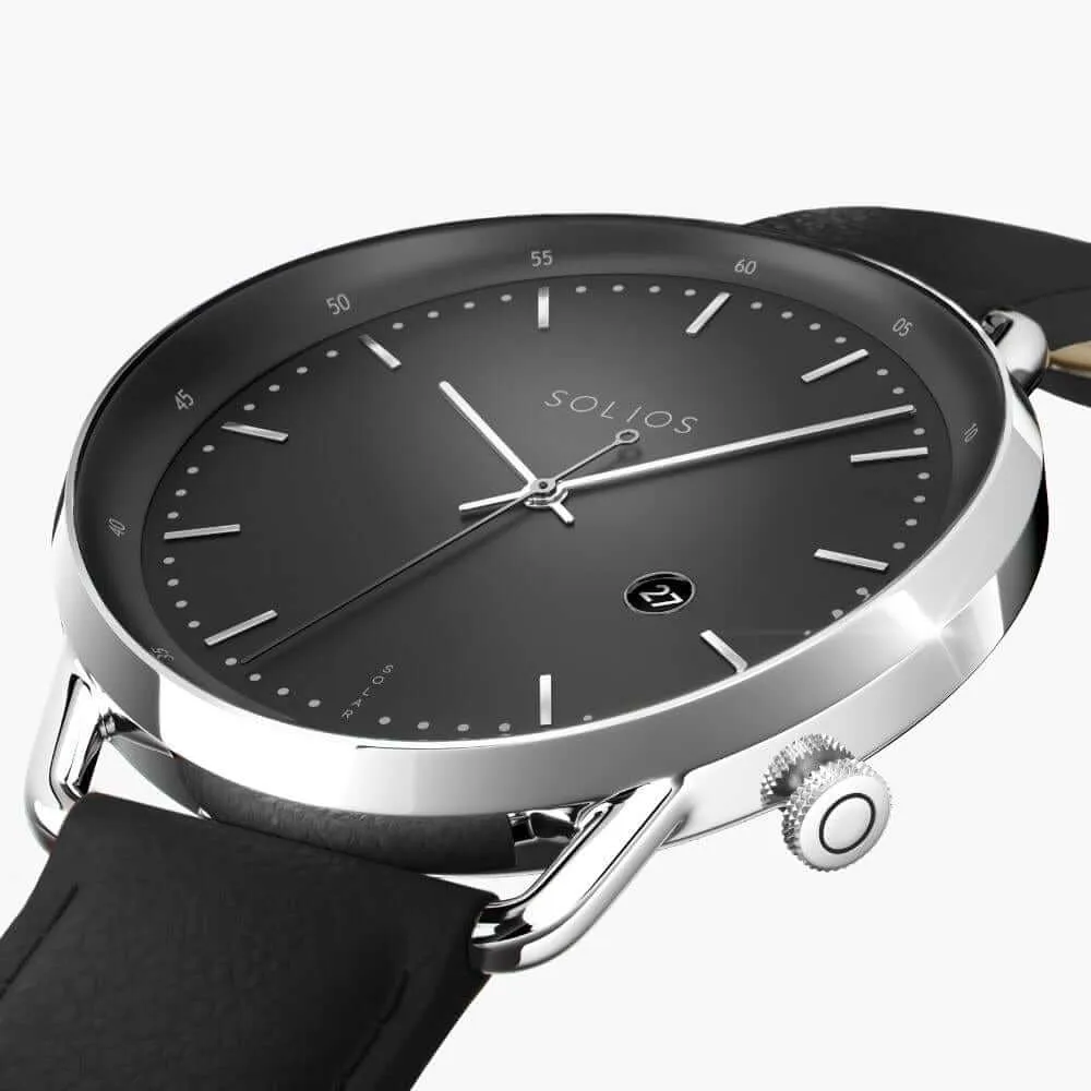 The Solar Curve | Black Dial - Silver Case