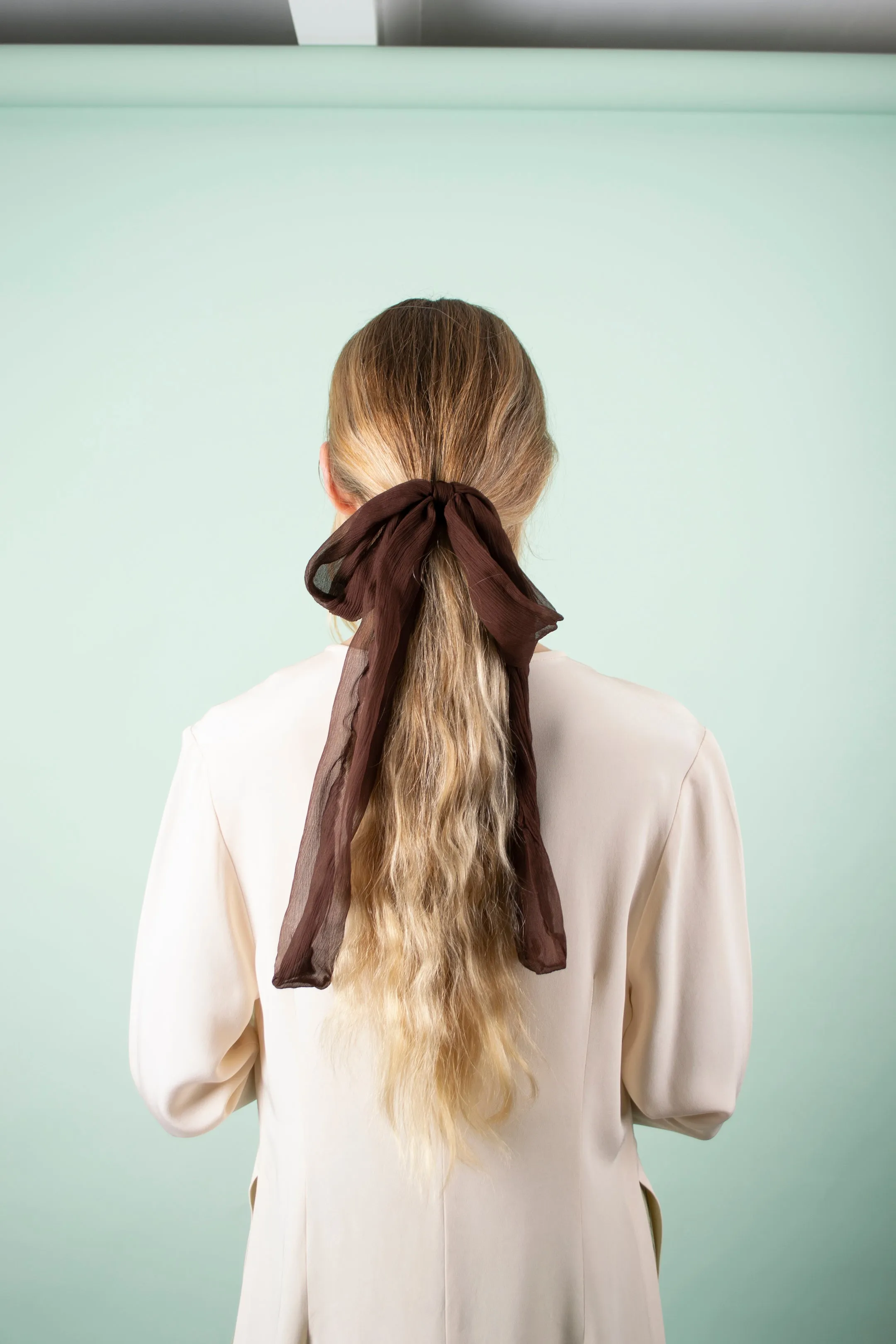 The Tired Bow - Dark Brown Silk