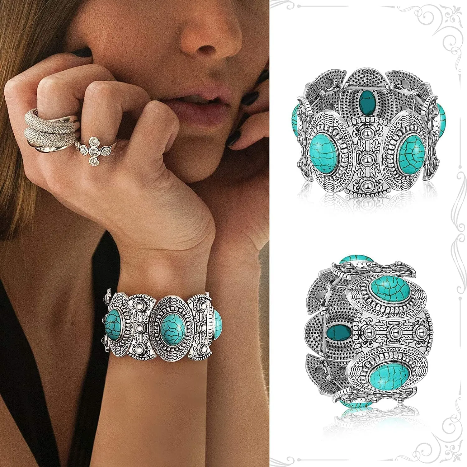 Trendy Bohemian Turquoise Jewelry Set