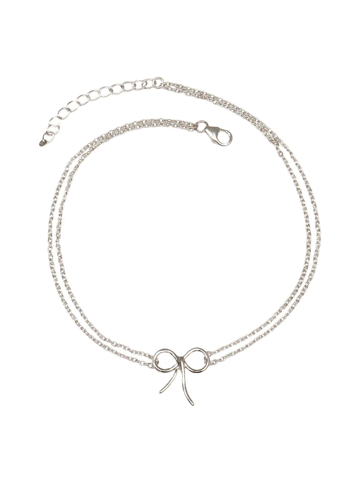 Trendy Bow Anklet For Women In Pure 925 Sterling Silver