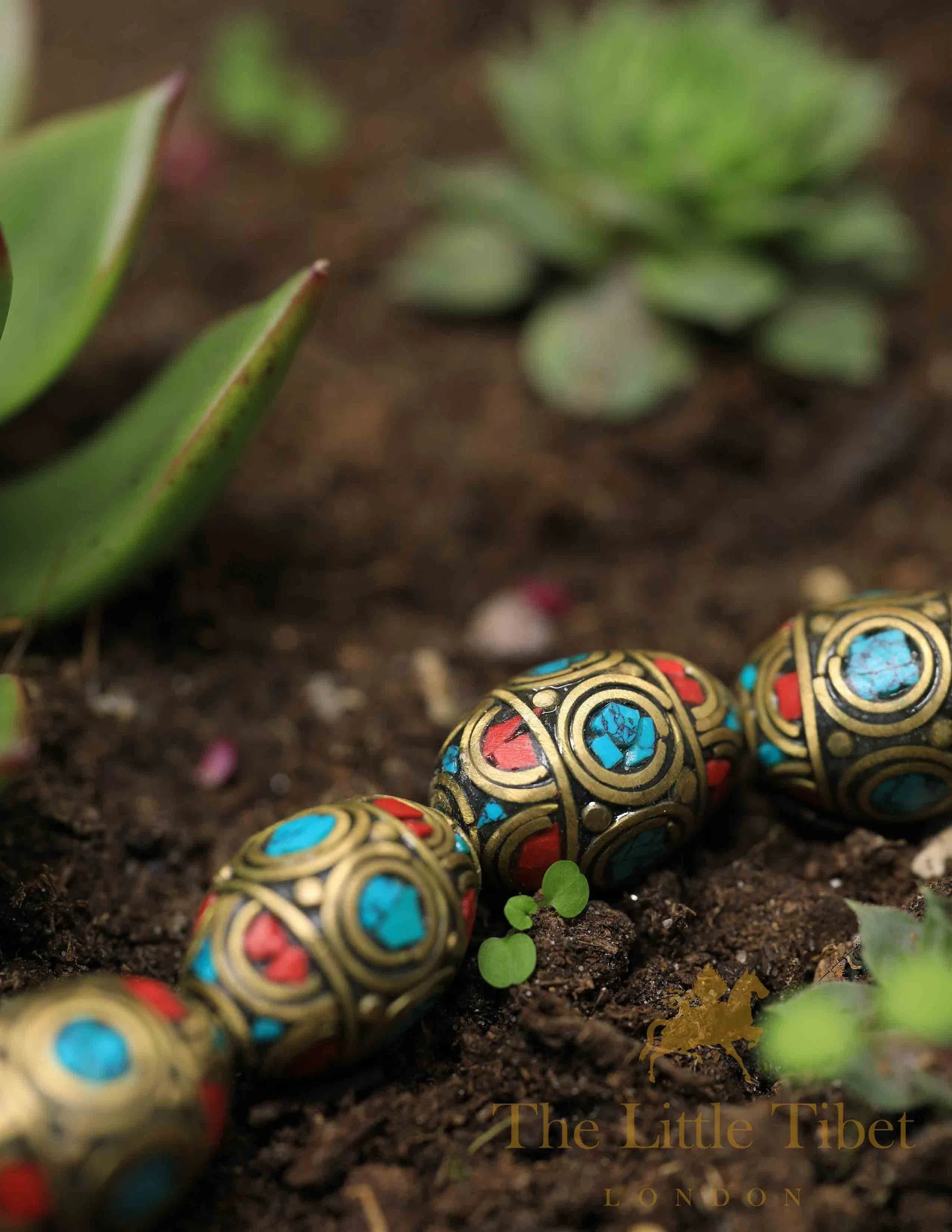 Tribal Bicone Turquoise Coral Beads for Jewellery Making - N103