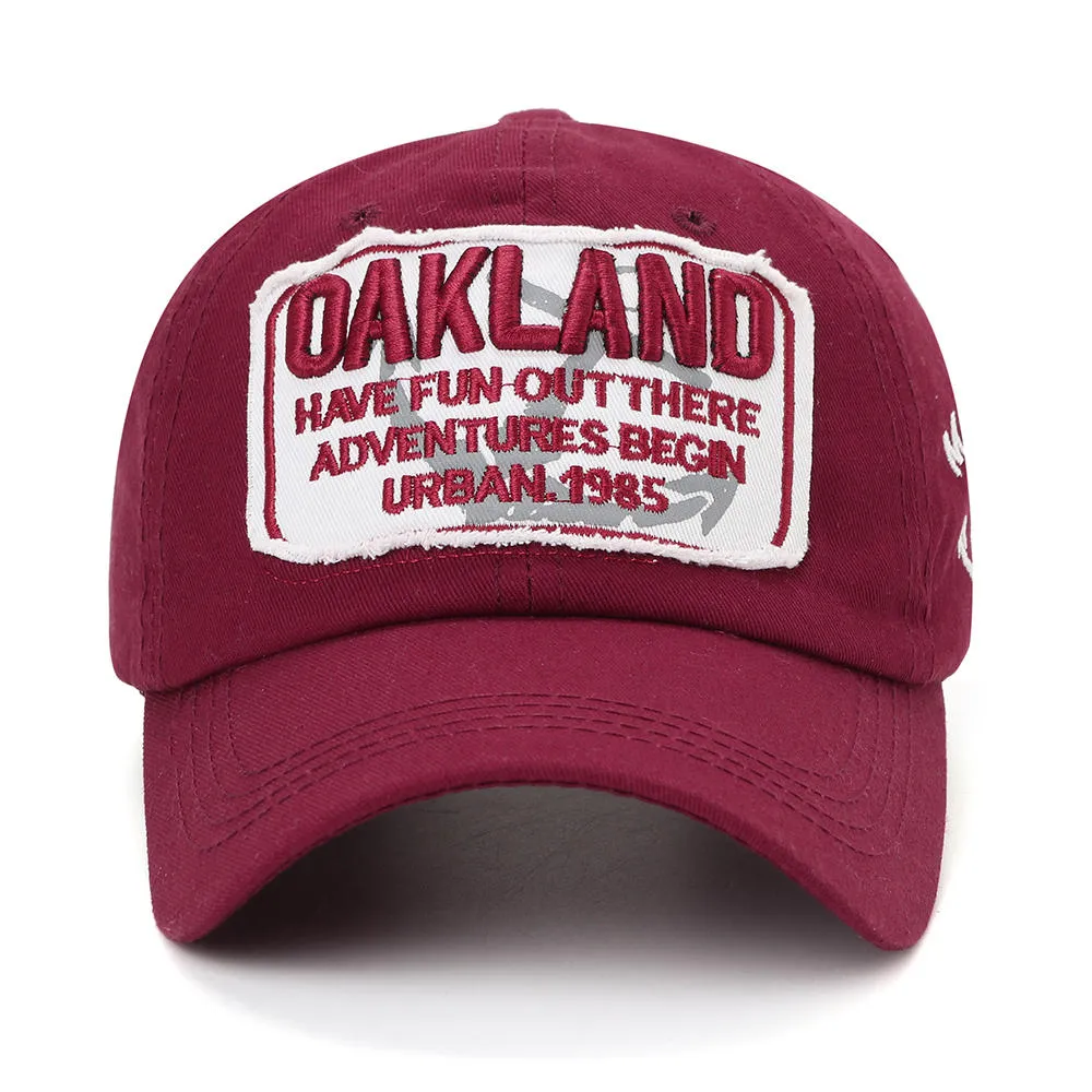 Unisex Summer Outing Sunshine Trend Baseball Cap Wild Oakland Embroidered Outdoor Sunshade  Cap