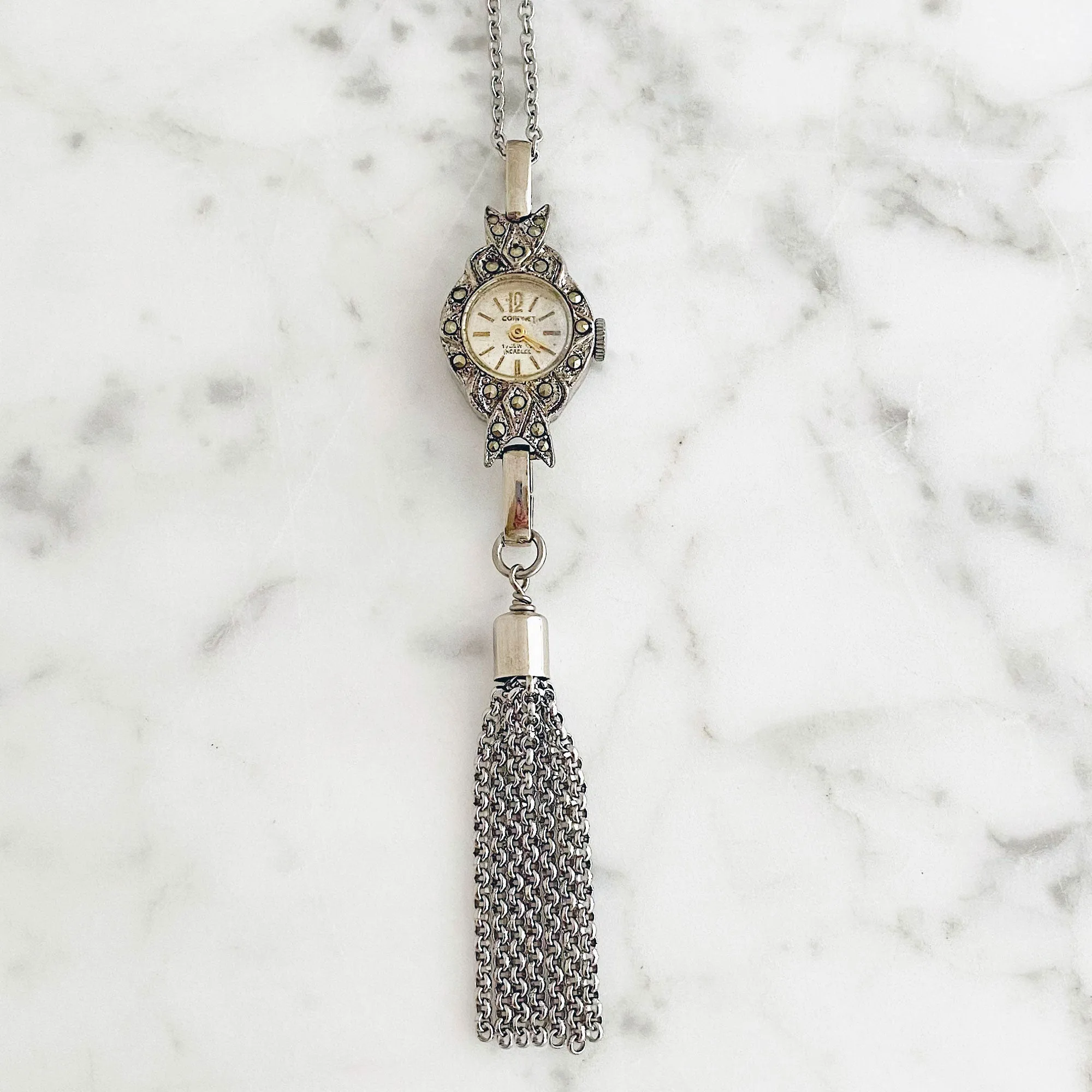 VALERIE silver watch necklace