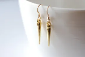 Wholesale Gold Dagger Spear Earrings, 24k gold Dagger Earrings,Spear Earrings,stick earrings,gold bar earrings,needle earrings,gold spike earrings