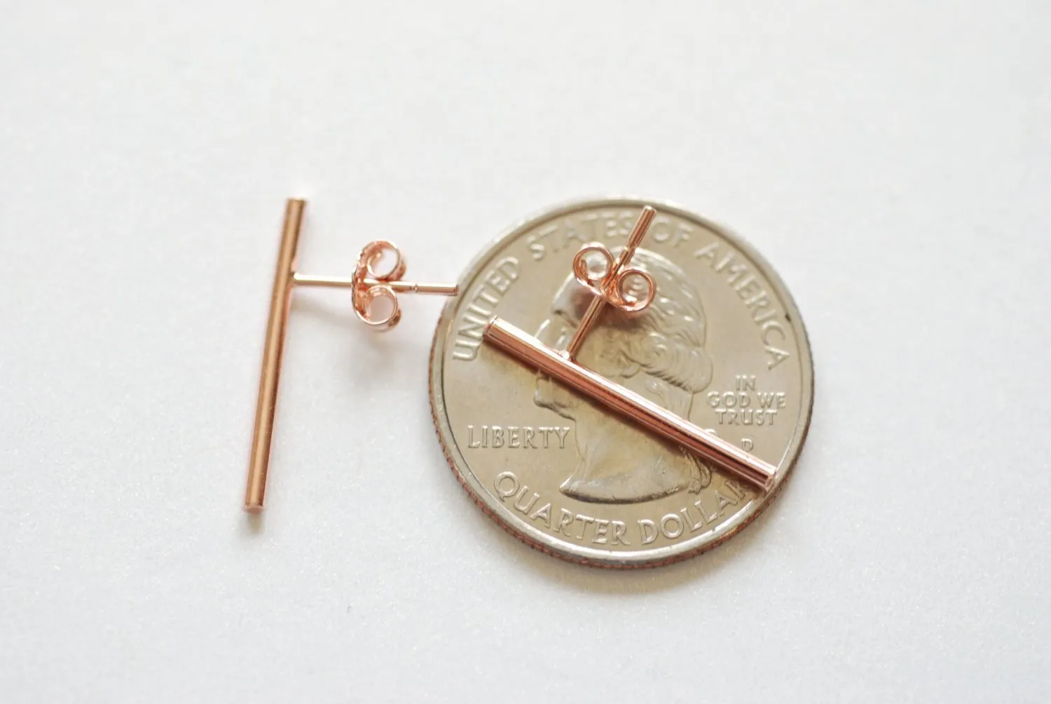 Wholesale Rose Gold Bar Earrings, Line Earrings, Stick earrings, bar stud earrings, minimalist earrings,Filament earrings, Ear Climbers, Post Earrings