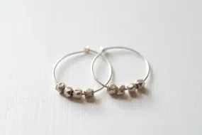 Wholesale Sterling Silver Nugget Hoop Earrings, 925 Sterling Silver hoop earrings, Minimalist earrings, Everyday Earrings