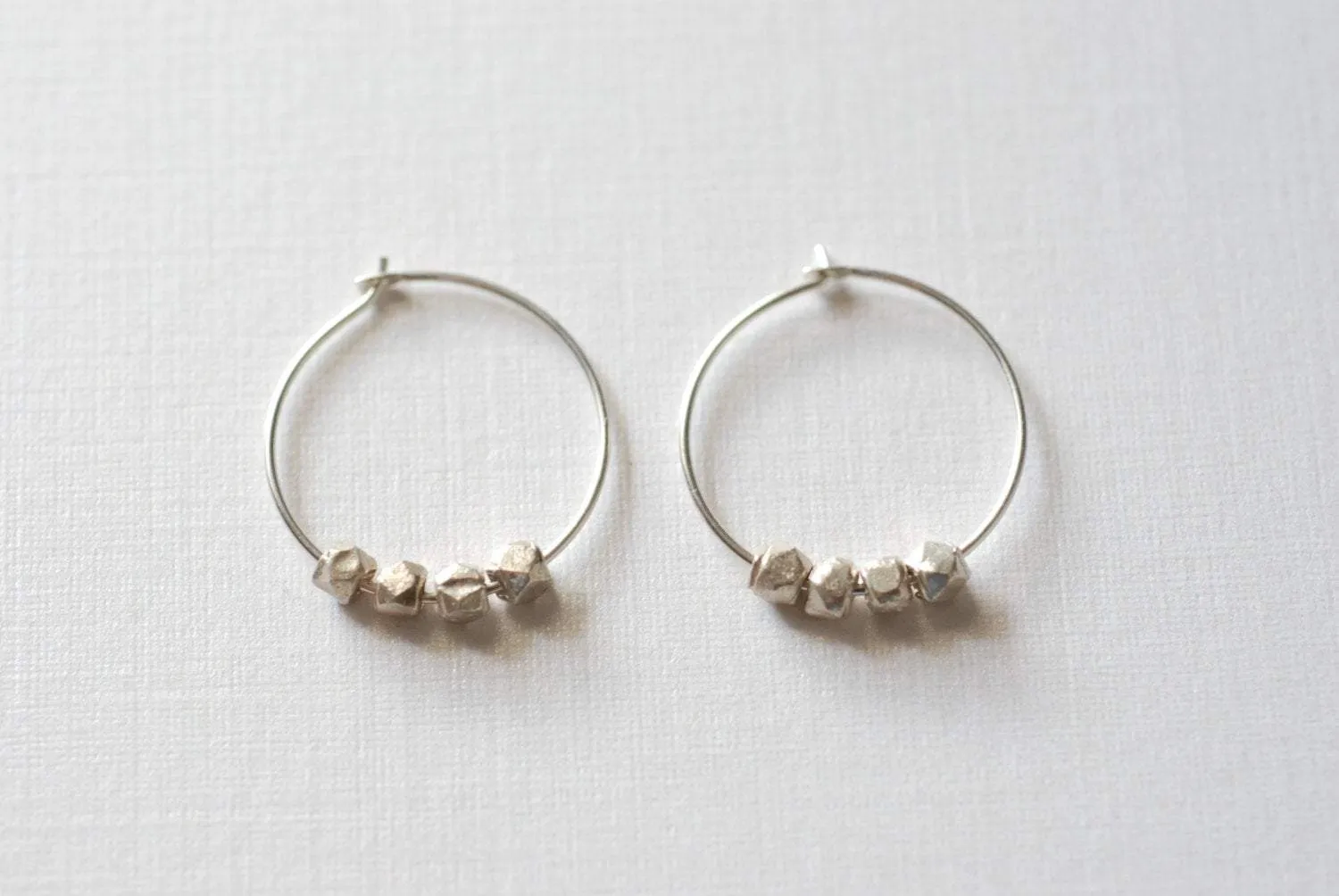 Wholesale Sterling Silver Nugget Hoop Earrings, 925 Sterling Silver hoop earrings, Minimalist earrings, Everyday Earrings