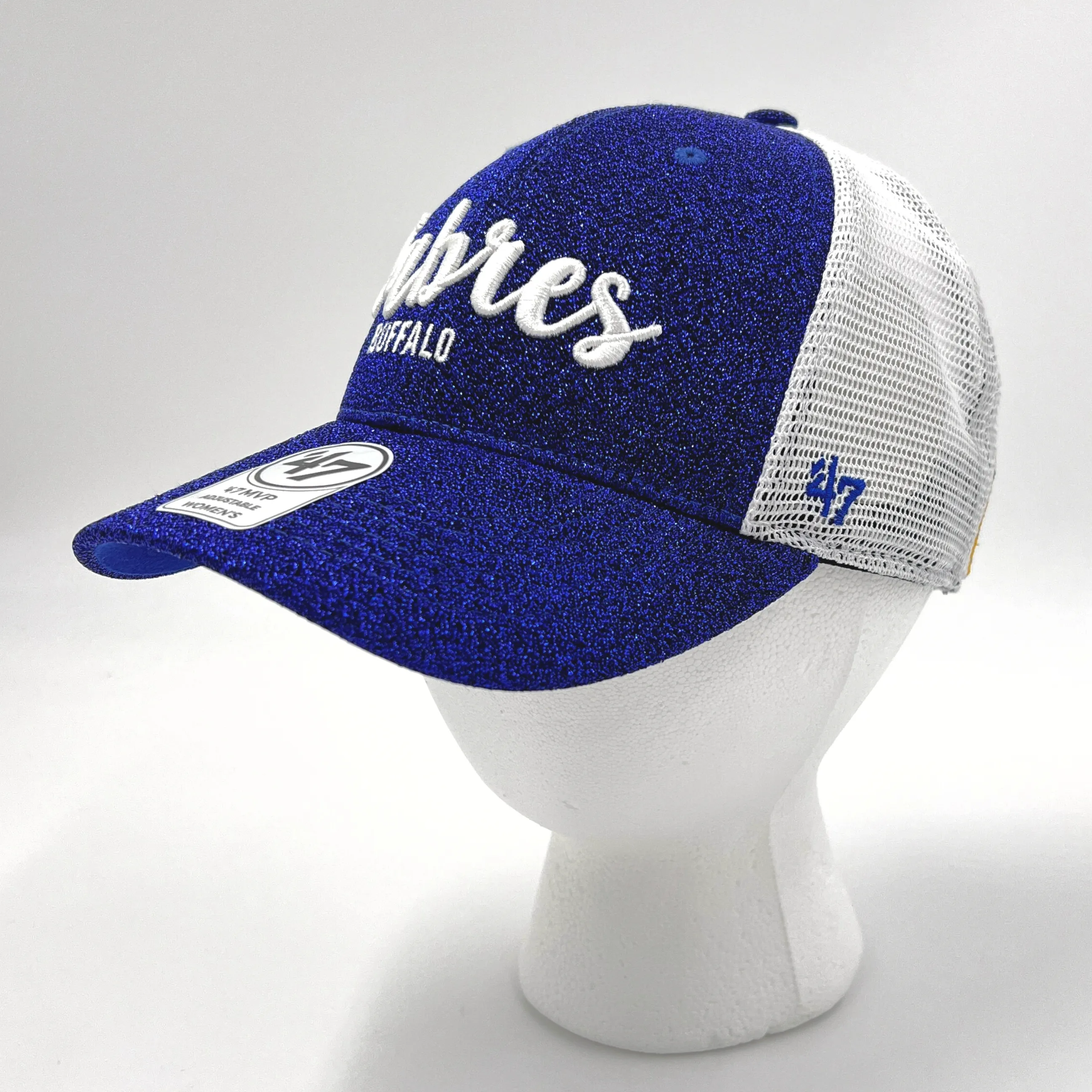 Women's '47 Brand Buffalo Sabres Royal Blue Glitter Adjustable Hat