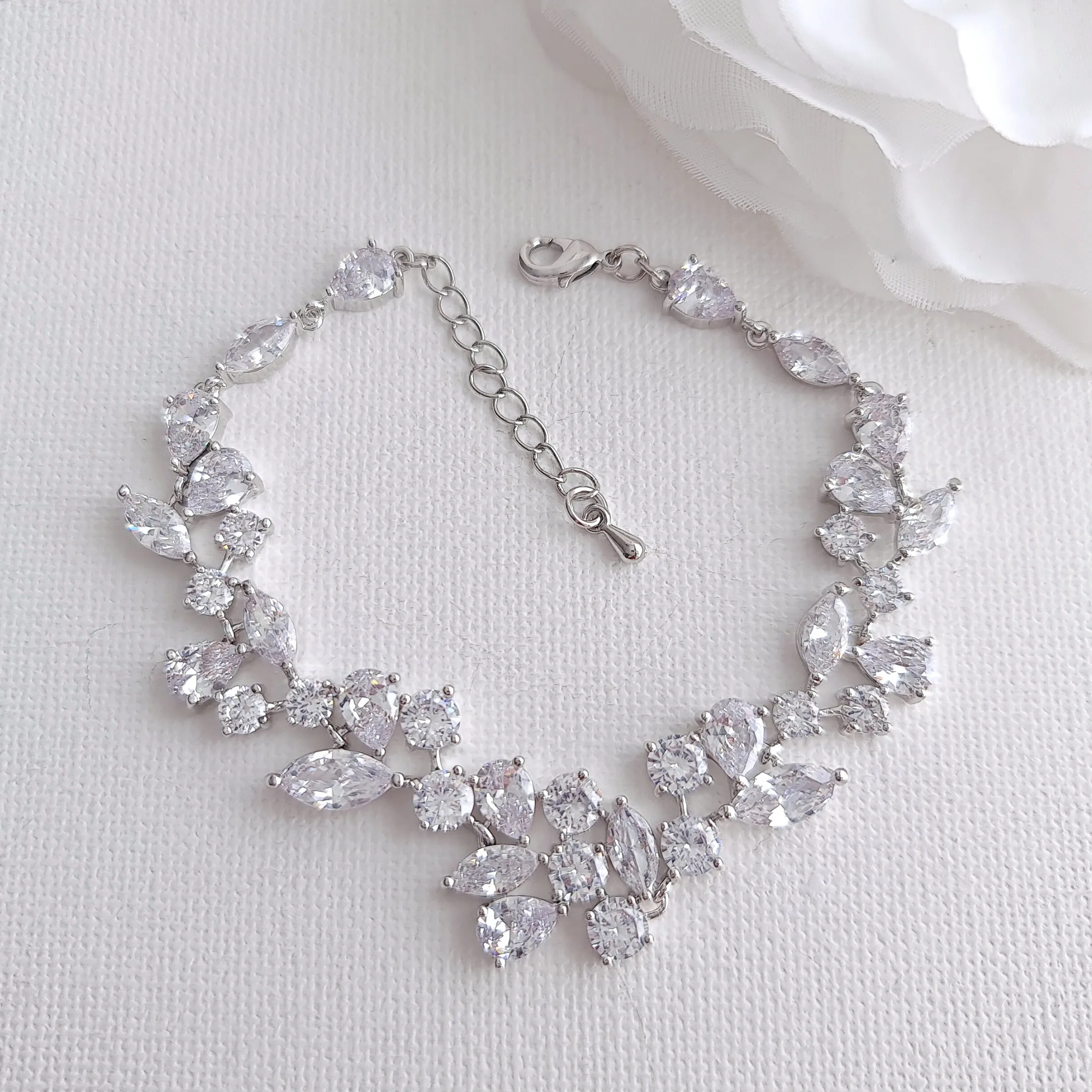 Zirconia Wedding Bracelet for Brides-Nicole