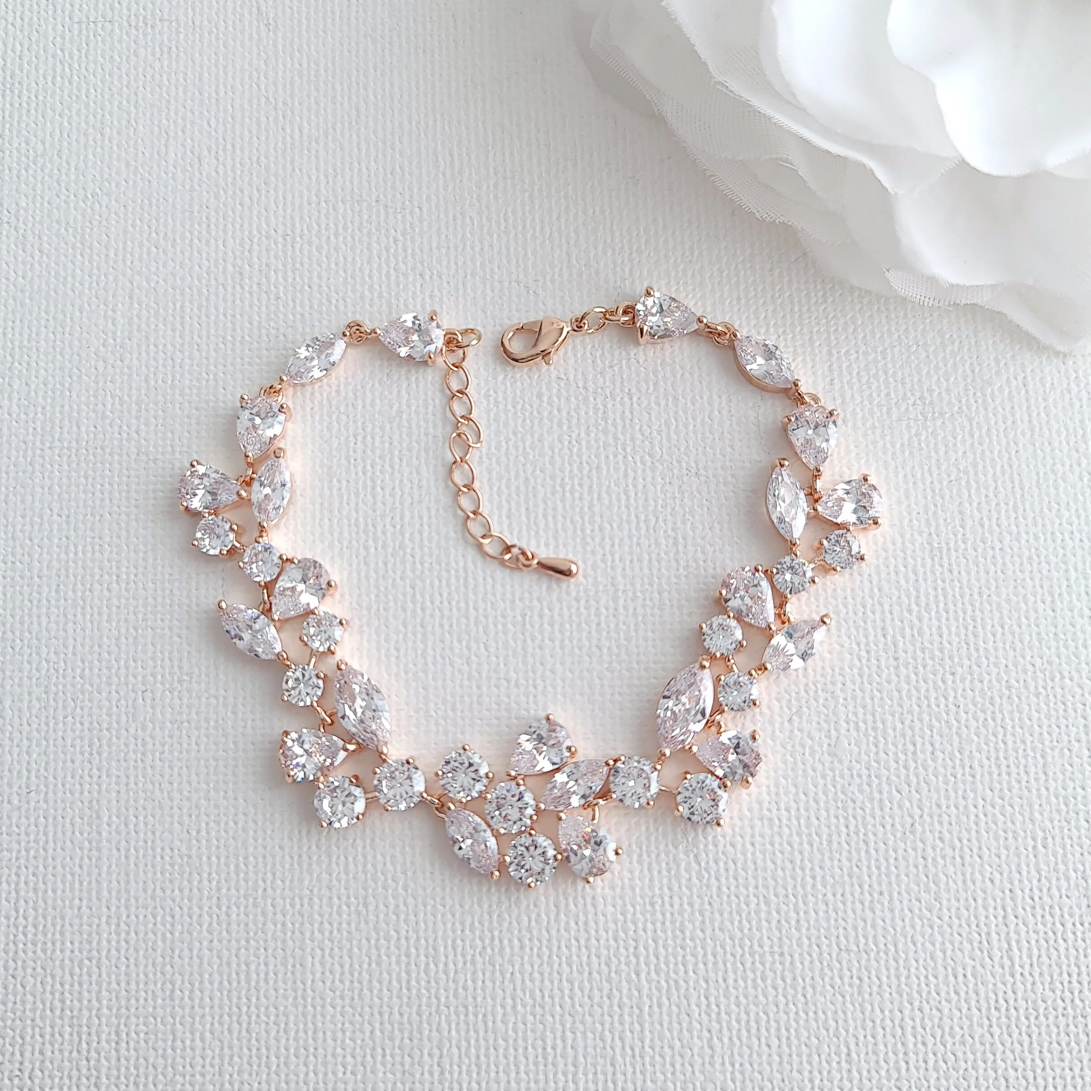 Zirconia Wedding Bracelet for Brides-Nicole